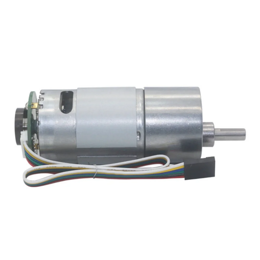 37GB-545 Encoder Gear Motor DC 12V 24V High Torque Reversible Metal Gear Reduction Motor Curtain Balance Car Hall Encoder Motor