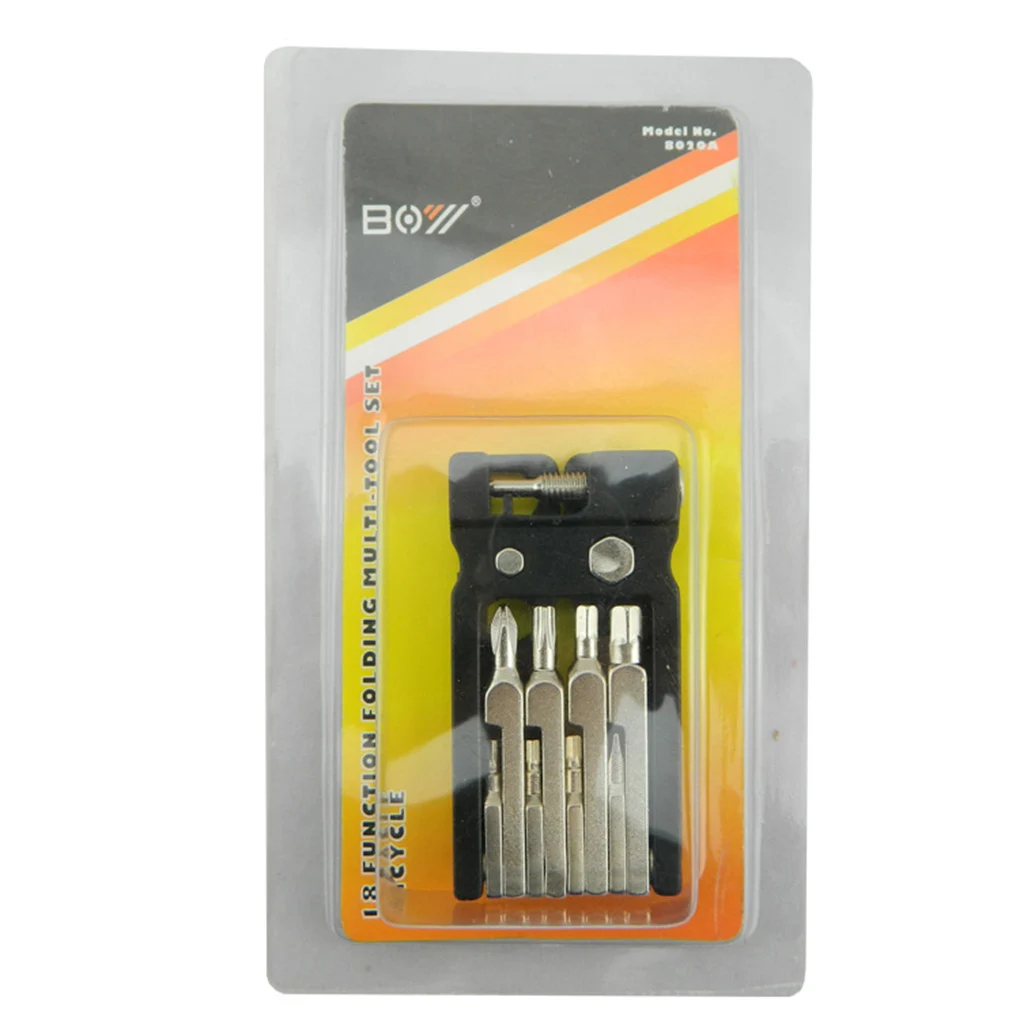 19 In 1 Fiets Reparatie Tools Kit Sleutelhanger Verwijdering Gereedschap Schroevendraaiers Band Hendel Sleutel Fiets Vouwen Multi-Tool