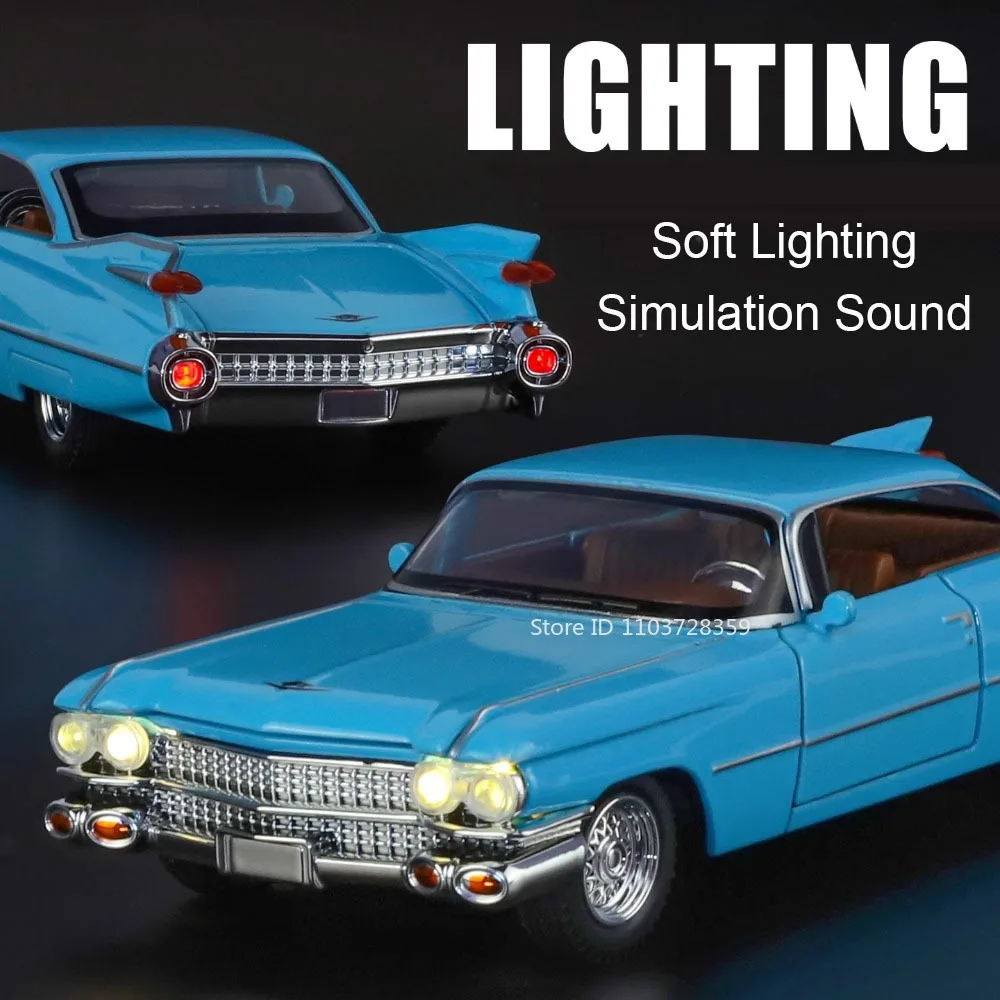 1:32 Eldorado Biarritz Ladegerät 1970 Auto-Spielzeugmodelle, Legierung, Druckguss, Fahrzeug, Spielzeug, Ton, Licht, Türen, geöffnet, zurückziehen, für Kindergeschenke