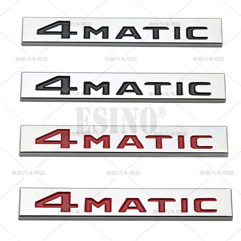 2 x Car Styling 3D 4 Matic Metal Chrome Zinc Alloy Emblem Body Badge Sticker Adhesive Decal for Mercedes Benz W221 W204 W212