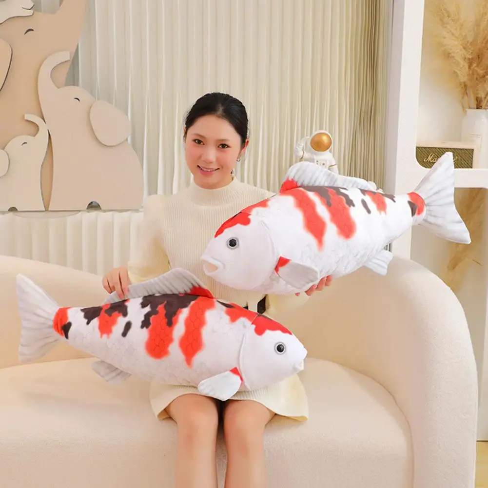 

Fish Plush Toy for Kids Fish Plush Doll Soft Stuffed Animal Fish Plush Pillow Lucky Koi-fish Doll Ornament for Sofa Home