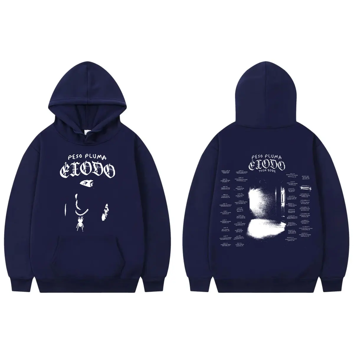 Peso Pluma Exodo Tour 2024 Hoodie Fashion Hip Hop Vintage Oversized Pullovers Men Women Casual Long Sleeve Hooded Sweatshirts