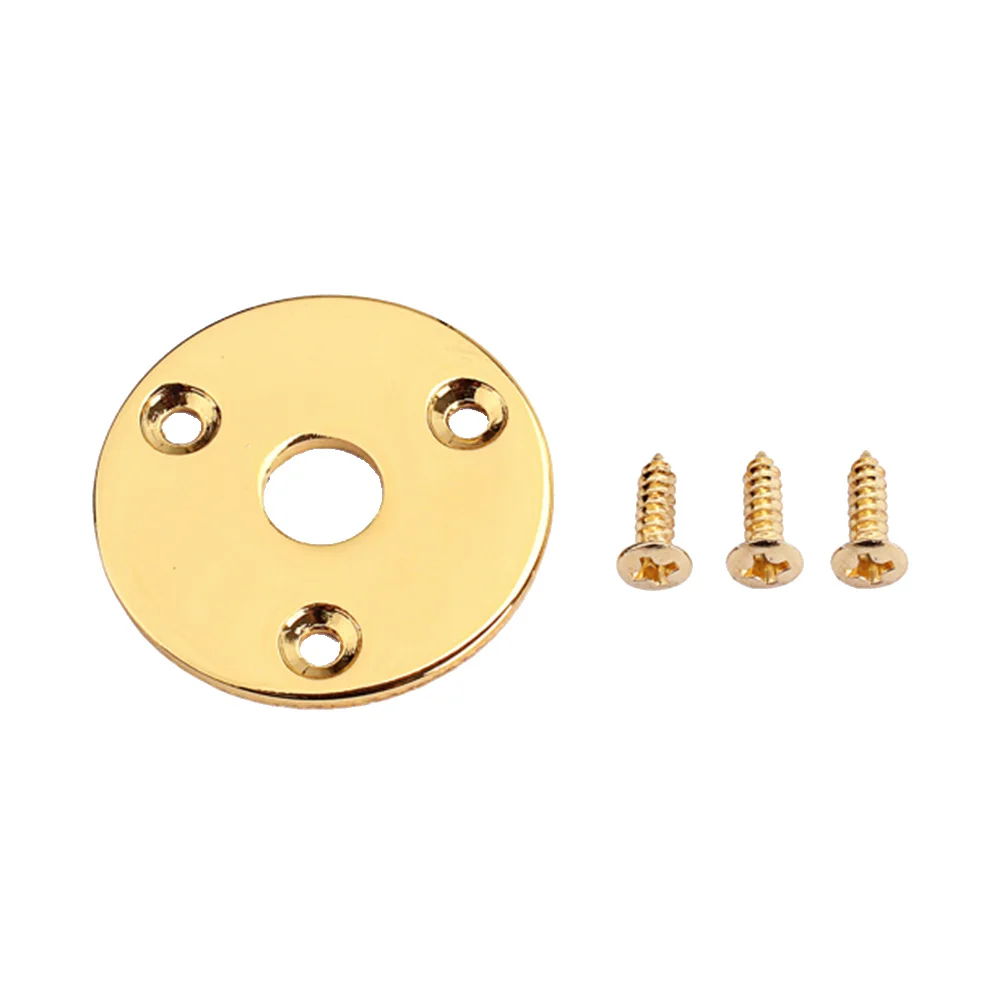 

Round Guitar Jack Plate Indented 1/4 Inch Guitar Pickup Output Input Jack Socket Plate Metal Jack Plate With Screws for Electric