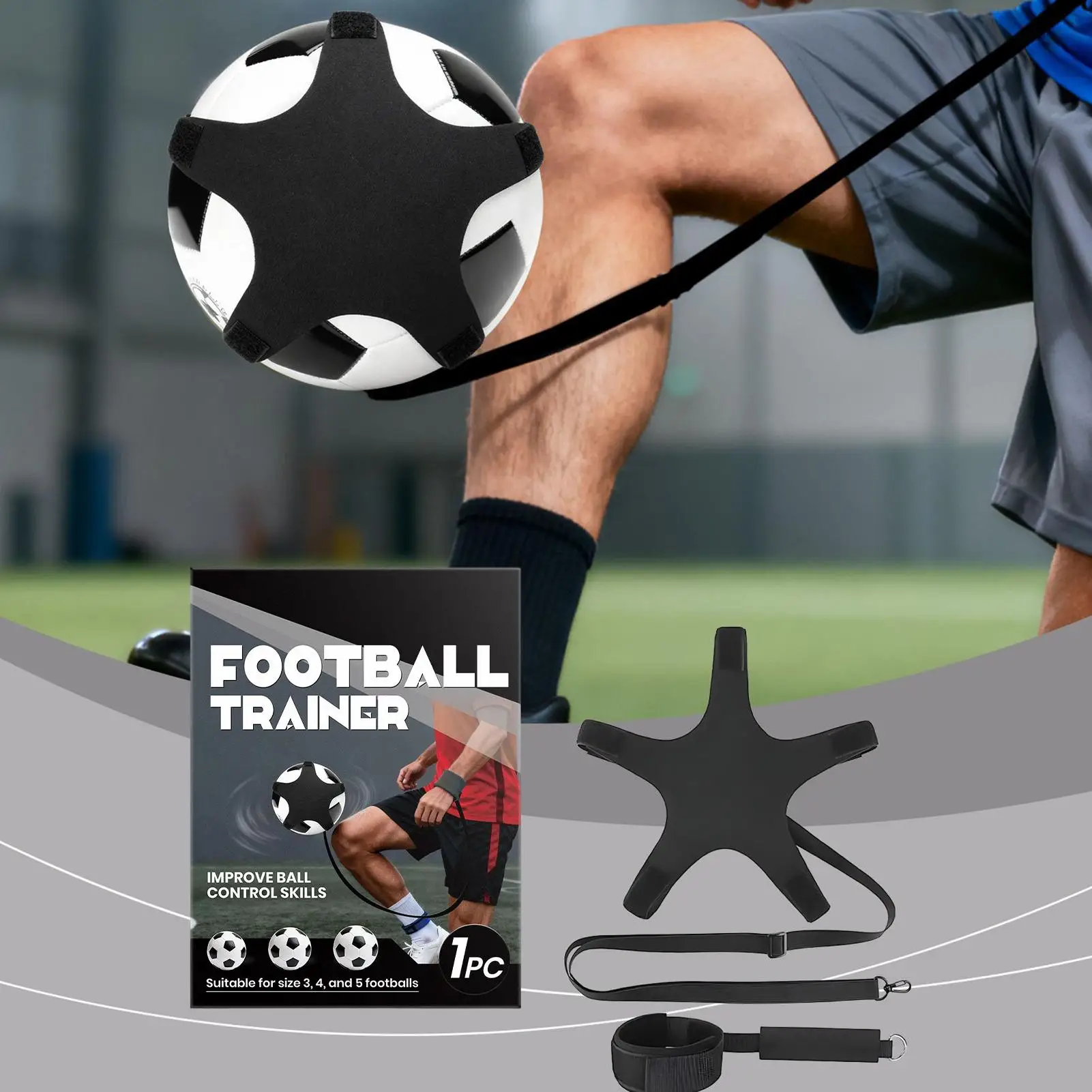 

Football Training Equipment Football Training Belt Football Kick Trainer Soccer Training Aids Hands Free Throw Sole Practice Equ