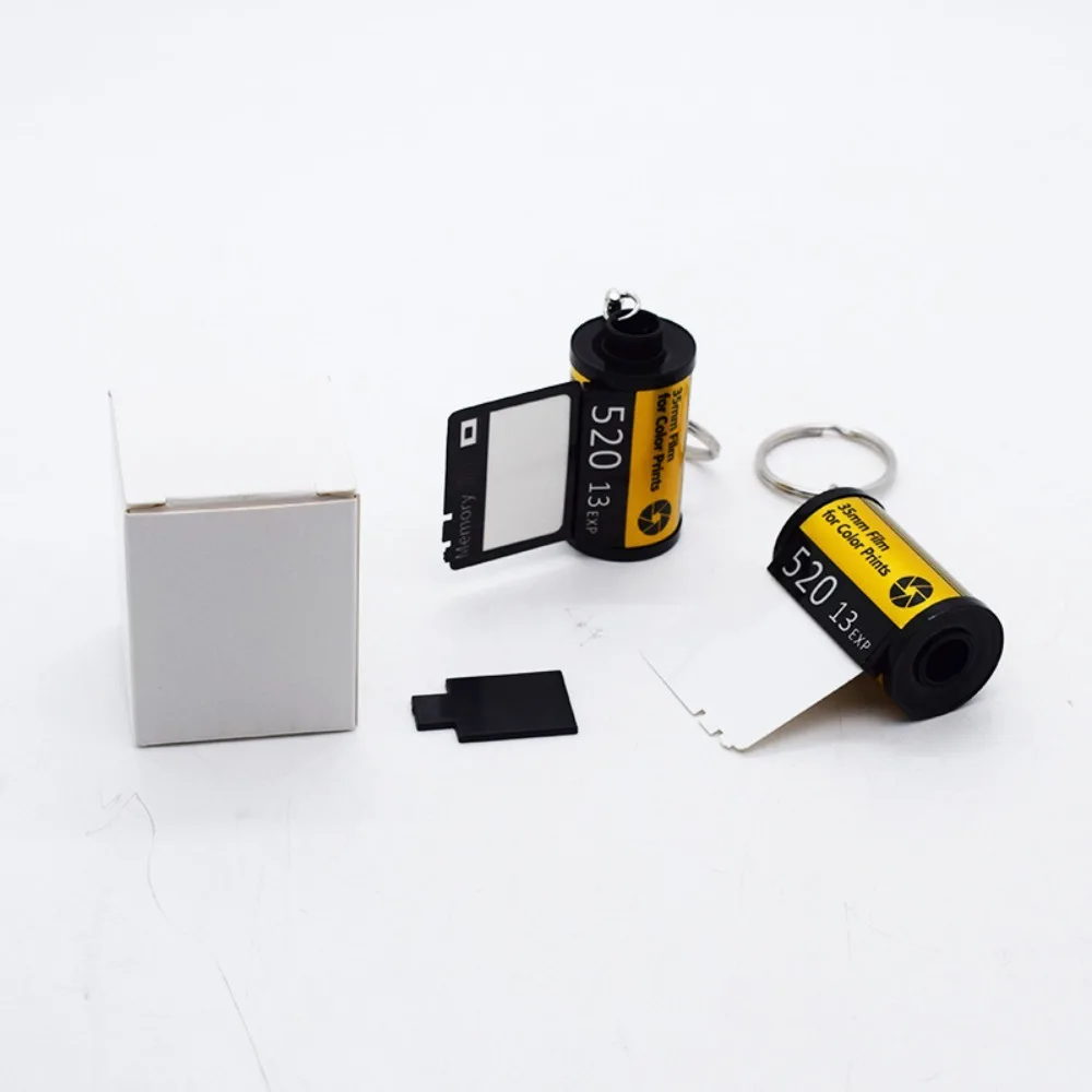 Dye Sublimation Heat Transfer Printing Keyring DIY Creative Blank Camera Film Keychain Record Life Double Sides