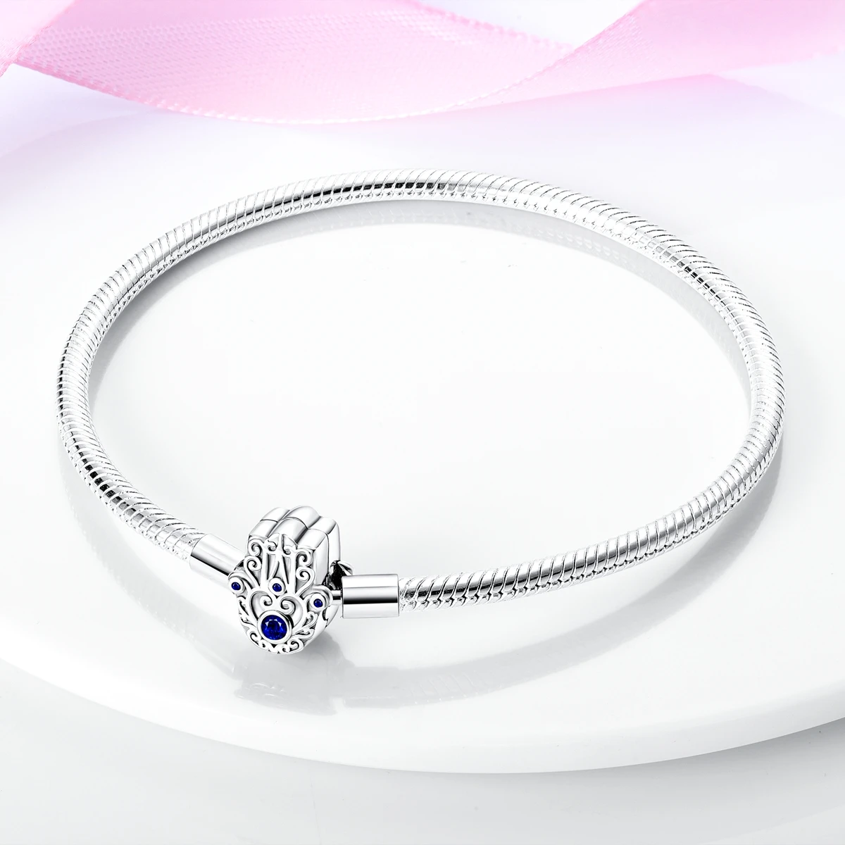 925 Sterling Silber Original Schlangenkette Herzverschluss Perlen-Sicherheitskette Armbänder Passend für Charms DIY Schmuck für Frauen – Detail 34