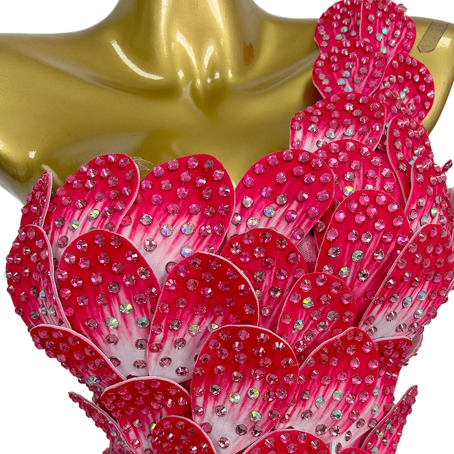 Haut de gamme élégant dames robe de soirée une épaule haute fentes latérales robe longue Sexy femmes maille transparente rose robe de bal Fenhuaduo