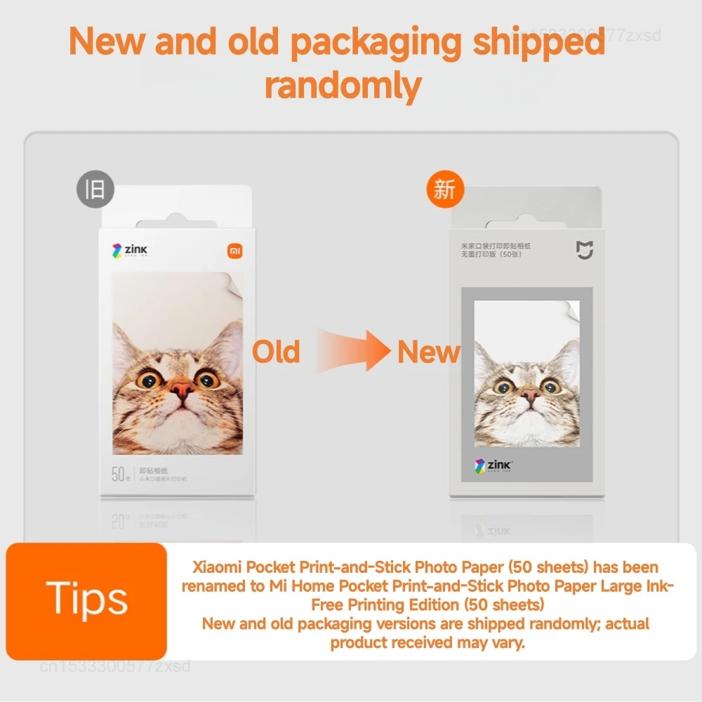 Mijia ZINK Pocket Printer Paper Self-adhesive Photo Print 50pcs Sheets for Xiaomi 3-inch Mini Pocket Photo Printer