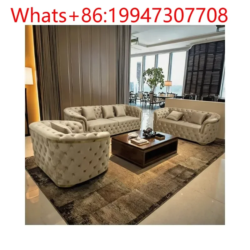 

2025 new Italian light luxury sofa American living room velvet matte cloth European style popular