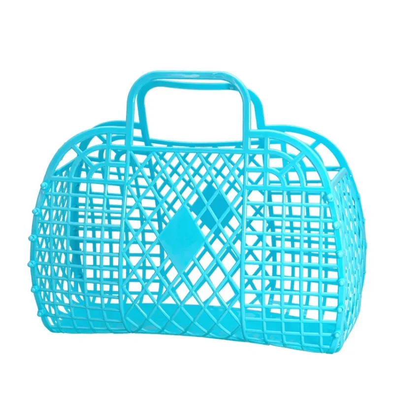 Detachable Hand Basket Foldable Fruit Vegetable Shopping Basket Plastic Storage Basket for Handbag Jewelry