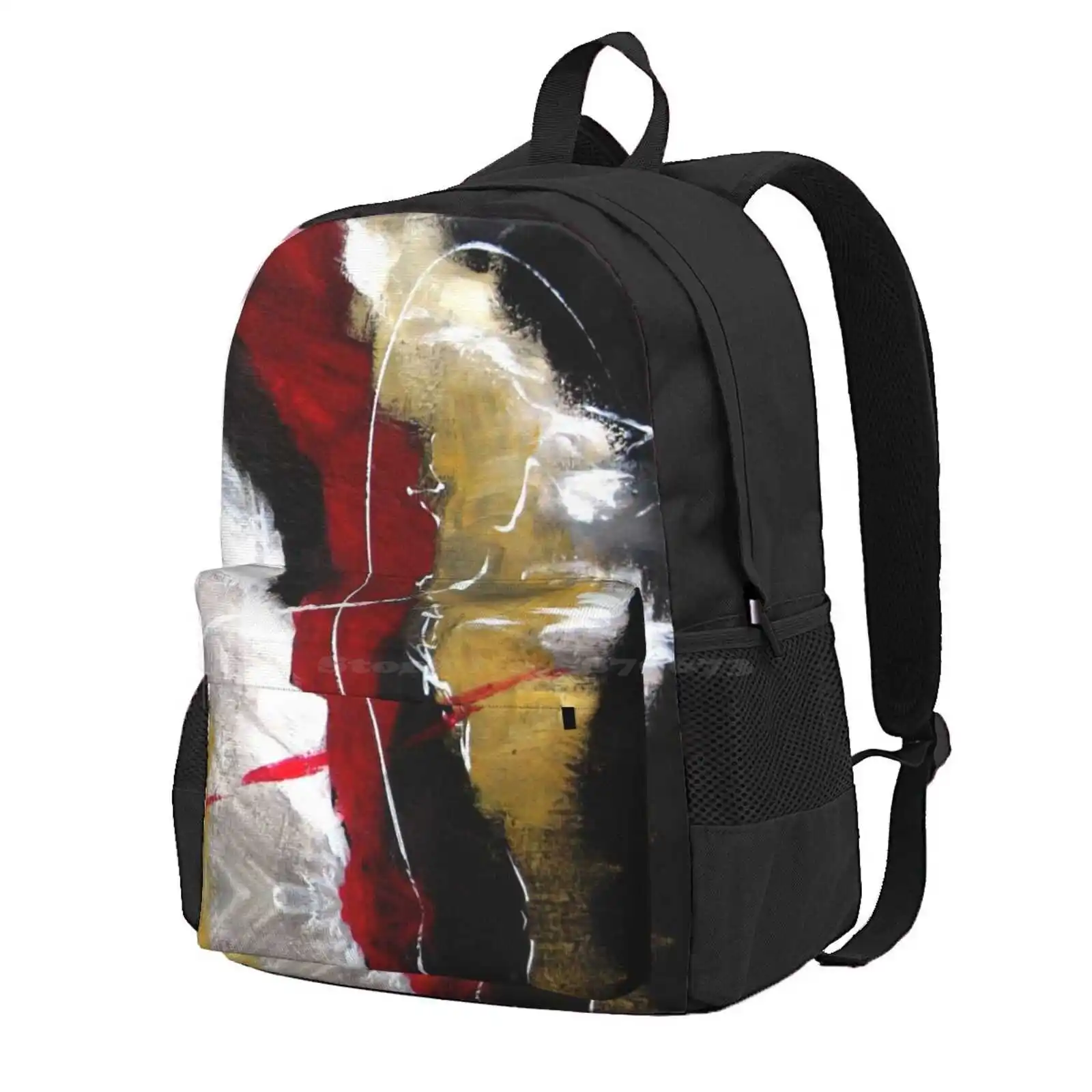 Red Passion Modern Abstract Hot Sale Schoolbag Backpack Fashion Bags Ruth Palmer Abstract Contemporary Grey Gray Modern Ochre