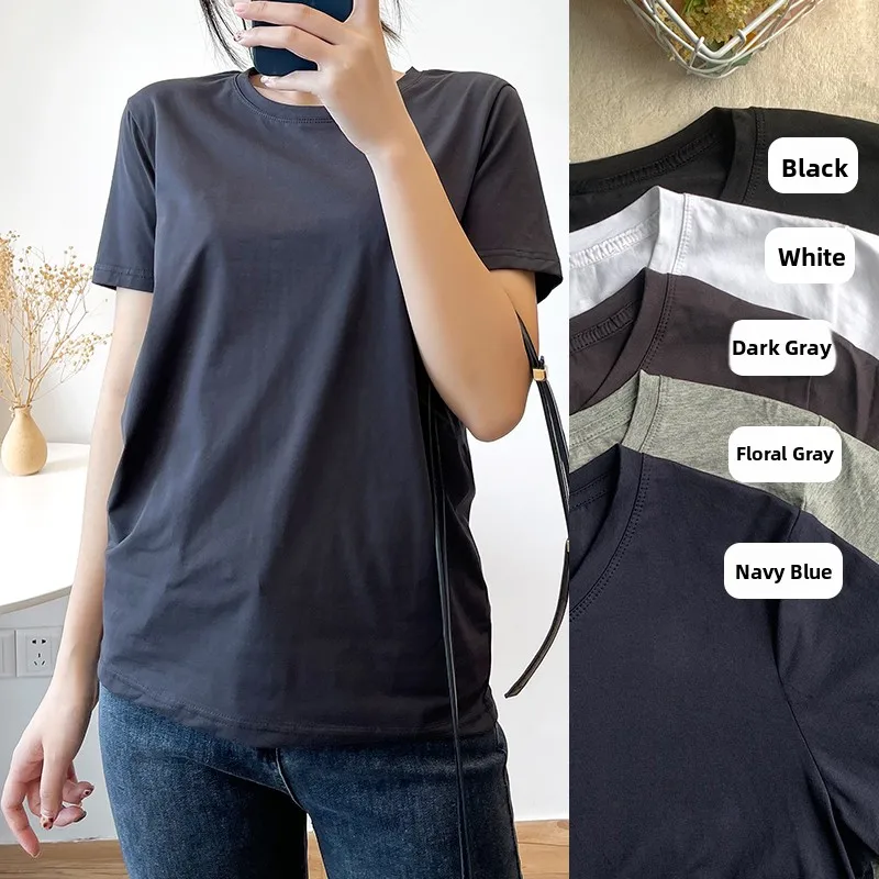 

Женская летняя мягкая круглая футболка больших размеров для похудения, универсальная ор Све, однотонная, со скрытым мясом, повседневная...