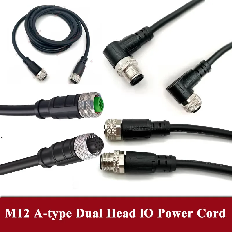

M12 A-type Connection Power Cable 4Pin 8Pin 12Pin 17Pin Sensor IO Power Cord M12 Male to Female Aviation Plug Extension Line