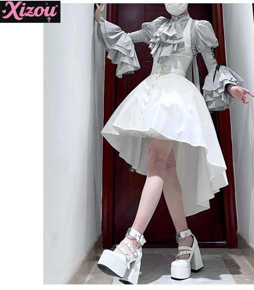 Original Subculture Goth Women's Shoes Punk  Thick Heel Platform High Heel Waterproof Table Shoes Y2K Spice Girls female Shoe view 6