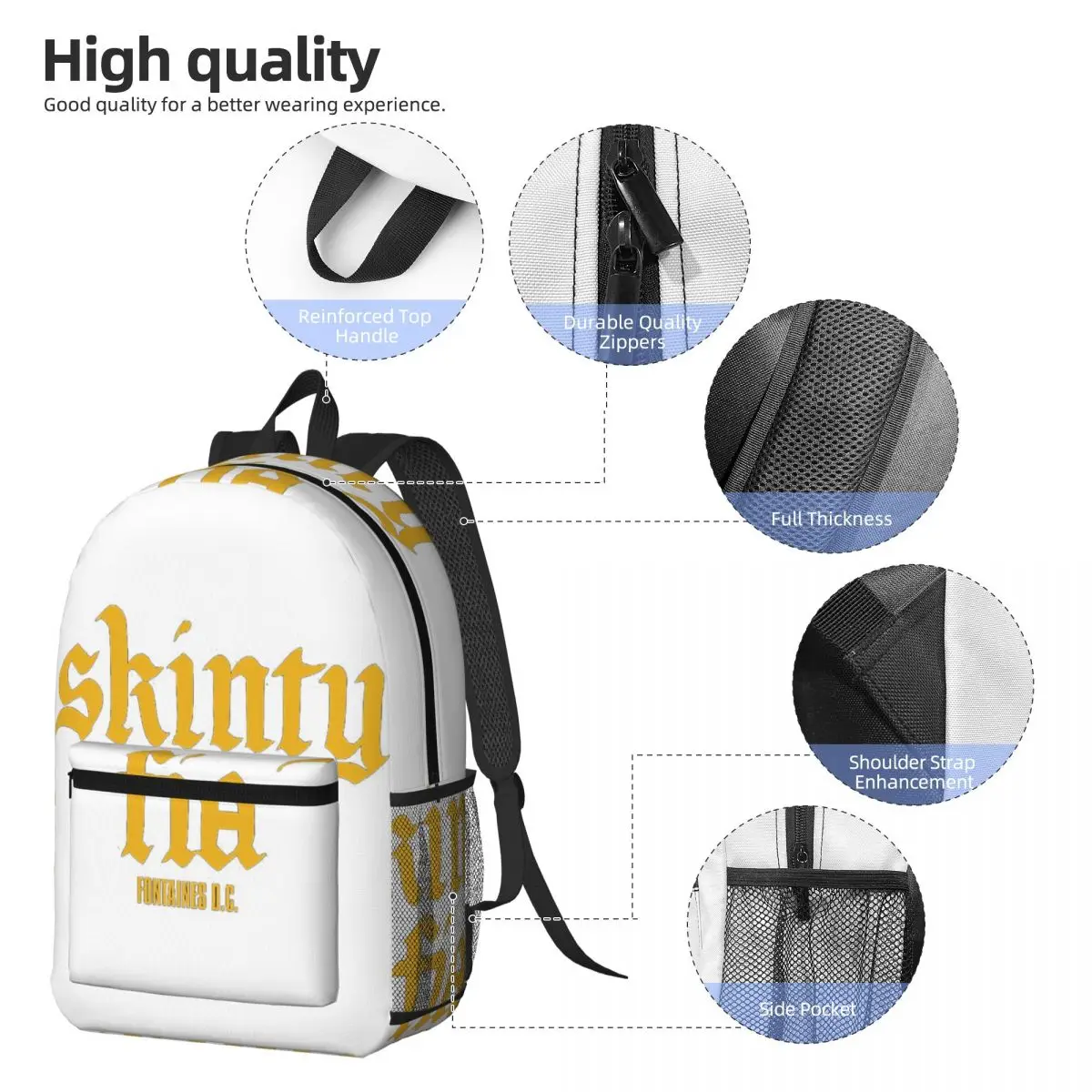 Fontaines DC Merch Skinty Fia Backpack Student BookBag Children School Bag Laptop Shoulder Bags for Men Women