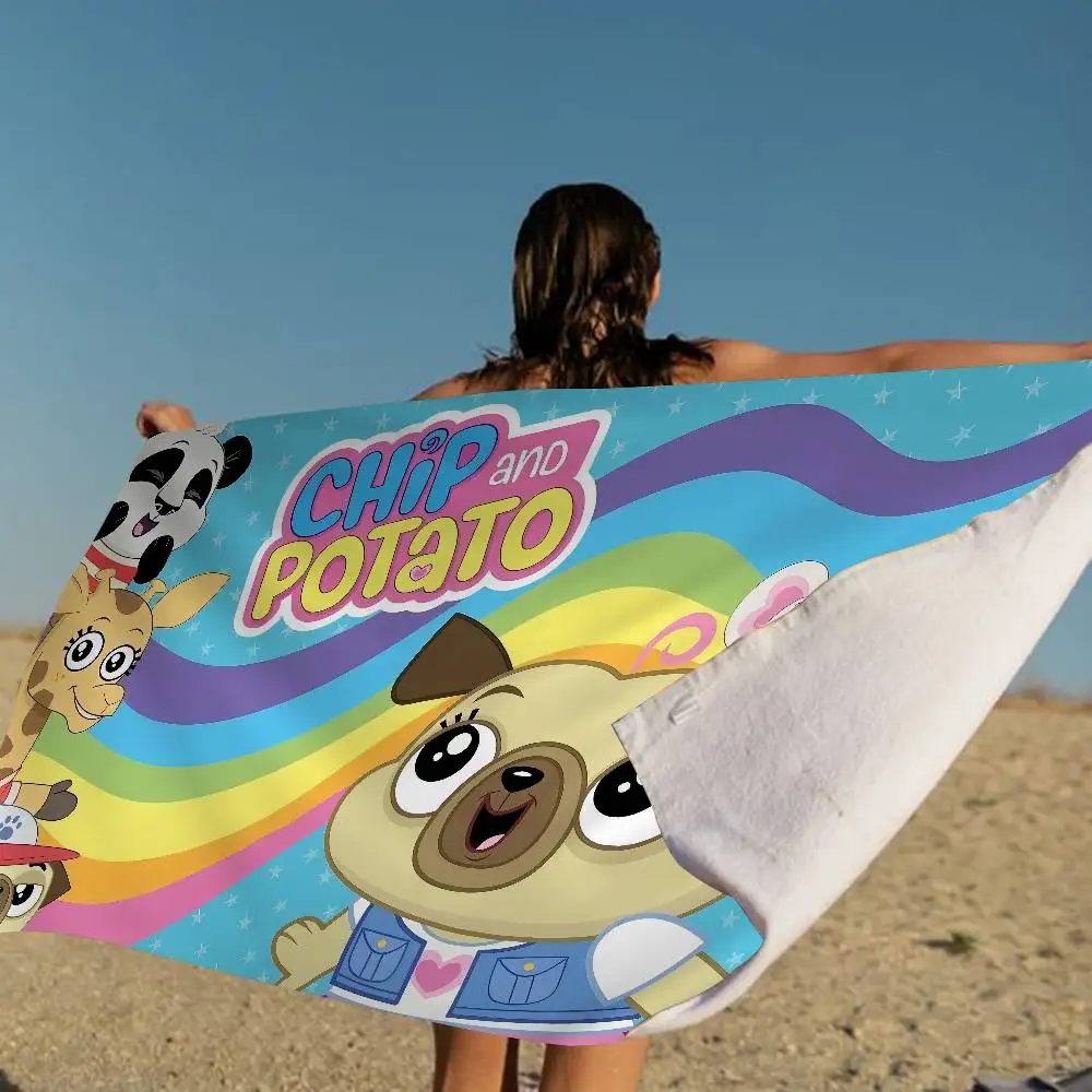 Chip and Potato Big Microfiber Beach Towels Quick Dry Towel Sand Beach Towels Pool Towel for Travel Swim Pool Yoga