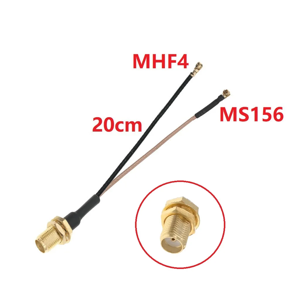 1PCS SMA Female to 1x Mini MS156 Male +1x IPEX4 MHF4 Female RG178 RF1.13 Cable Antenna Extension Jumper Pigtail 20cm