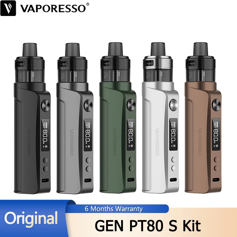 Original Vaporesso GEN PT80S Kit 80W Box MOD Vape with 4.5ML X Tank Pod  Cartridge Fit GTX Coil E Cigarette Vaporizer