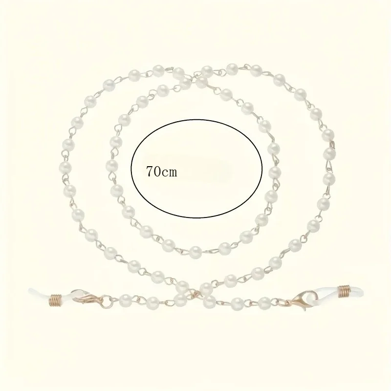1 Stück Retro-Perlen-Brillenkette für Damen - Modischer Brillenhalter mit Perlenakzenten, Stilvoller Legierungsrahmen