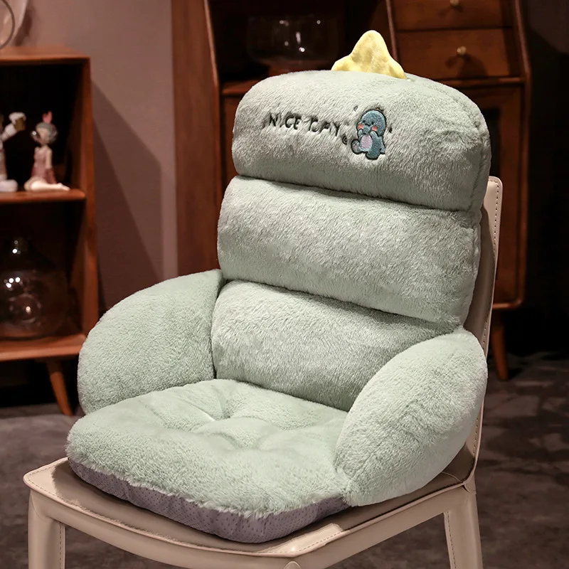 Soft Cartoon Rabbit Fur Chair Cushion Winter Thickened Heightened Plush Backrest Cushion for Office Floor Cushion