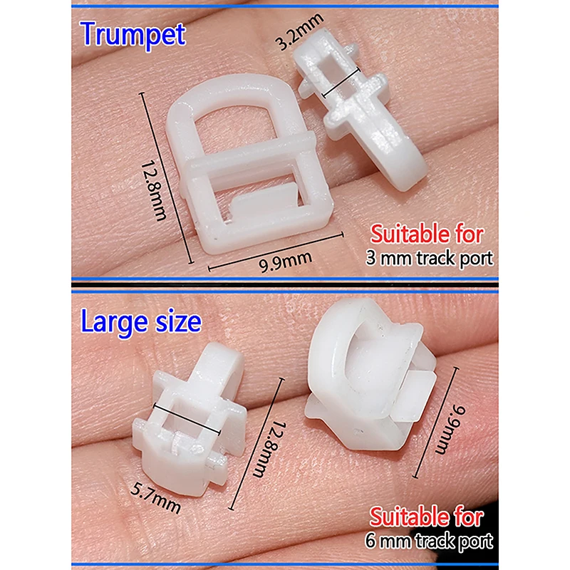 10pcs Curtain Track Wheel Truck Curtain Buckle Car Curtain Track Suspension Ring Pulley Sliding Ball Curtain Rail Clips Hook
