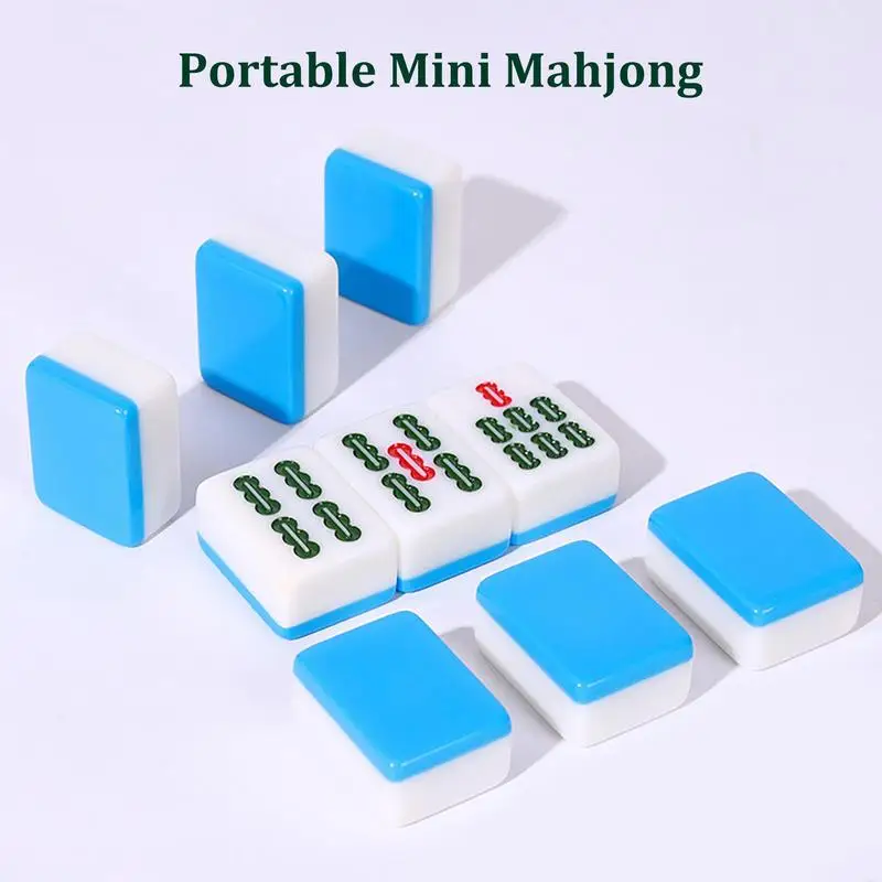 Travel Size Mahjong Traditional Chinese Version Game With Storage Bag Portable 144 Tiles Mahjong For Travel Family Leisure Time