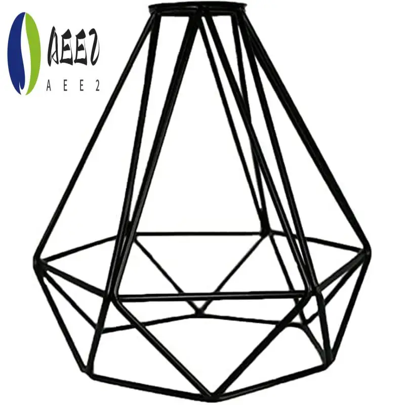 

AEE2-Lamp Guard Ceiling Fixture Lamp Shade Industrial Vintage Style Light Shade For Pendant Lights,Iron Wire Diamonds Shape