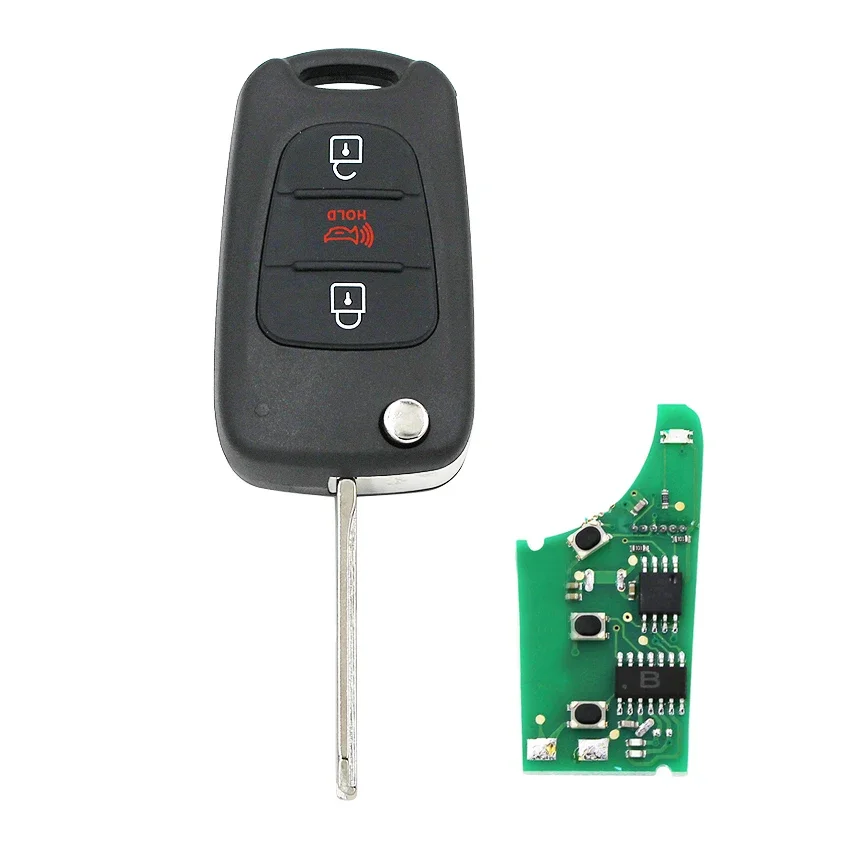 Upgraded Folding Flip Remote Key Fob 315MHz ID46 Chip for Kia Soul 2011-2013 NYOSEKS-AM11ATX P/N: 95430-2K250 / 486607-3000