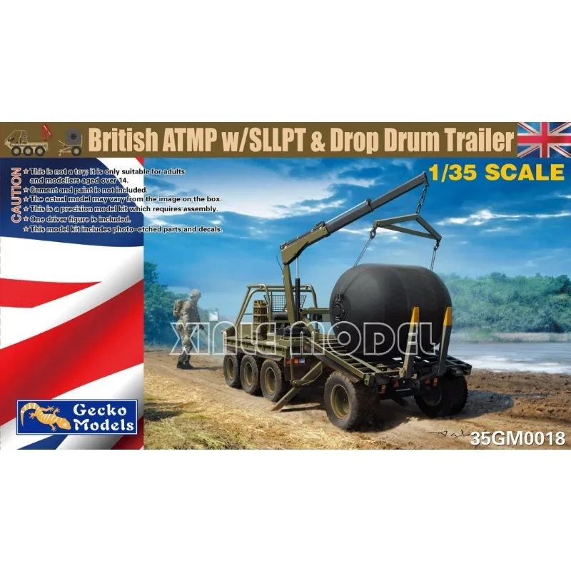 

Gecko model plastic assembly model kit 35GM0018 British ATMP w/SLLPT & Drop Drum Trailer 1/35