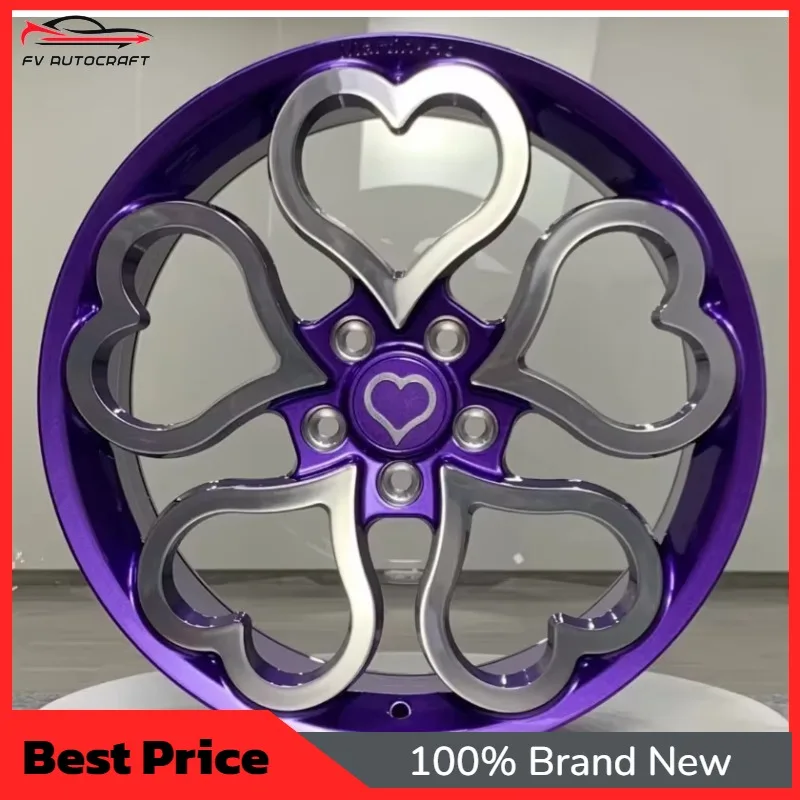 【2026】OEM Custom Forged Hyper Deep Dish Wheels 17-26 Inch 5x120 Heart Shape Alloy Sport Forged Wheels For Audi BMV Benz/Tesla/Ho