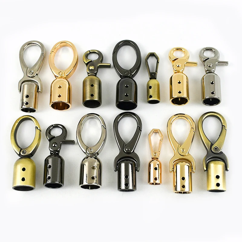 2/4/10Pcs Metal Buckles Bags Tassel Cap Clip Stopper Clasp Bag Handle Strap End Tip Trigger Snap Hook Leather Craft Accessories view 4