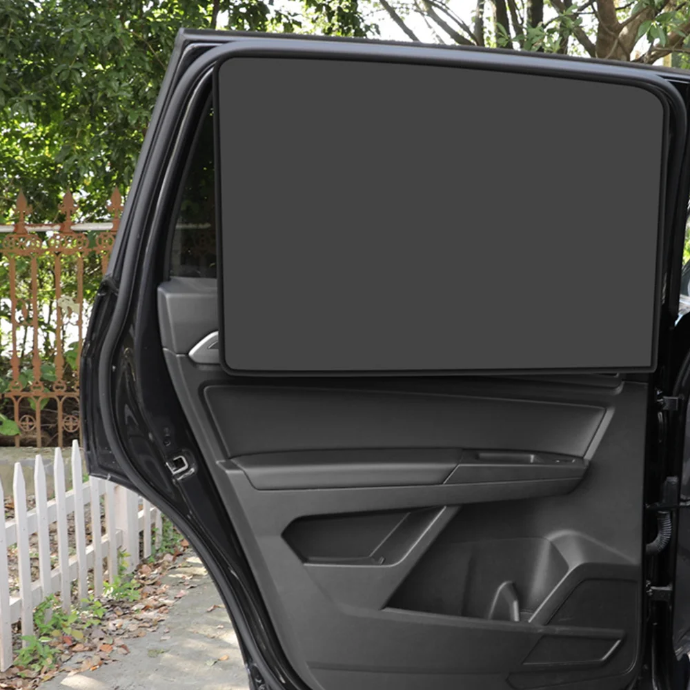 Car Sunshade Summer Sun Protection Strong Magnetic Suction Full Shading Curtain Opaque Black​