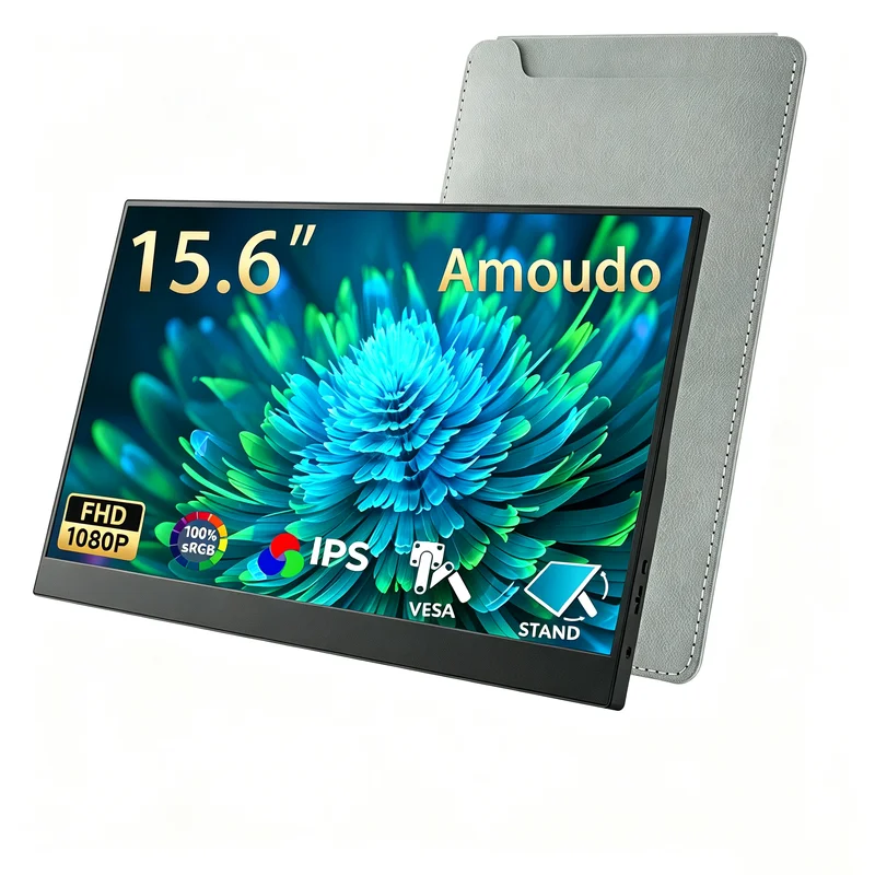 Monitor portatile Amoudo 15.6″ Full HD — un secondo schermo dove serve, non solo alla scrivania
