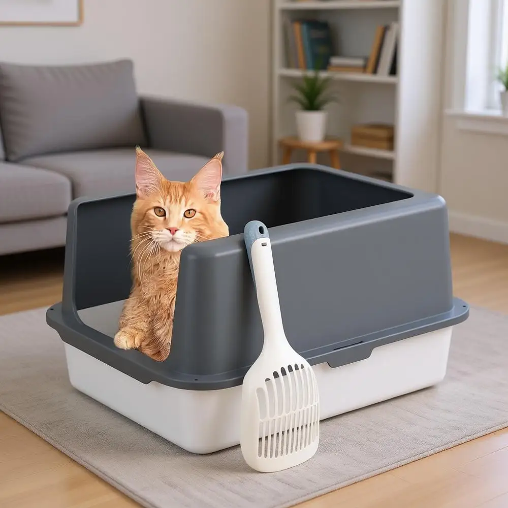 

Лоток для кошек из нержавеющей стали с высокими бортами для домашних кошек: нелипкий, легко чистится, защита от протеканий, 17,5 длины x 13,5 ширины x 4 высоты