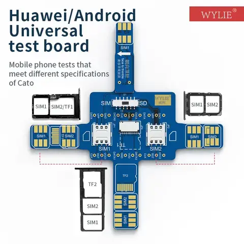 WYLIE Universal SIM Test Board SD Card Detection Tool For iPhone Series For Android Smart Phone Single/Dual SIM Card Test Repair