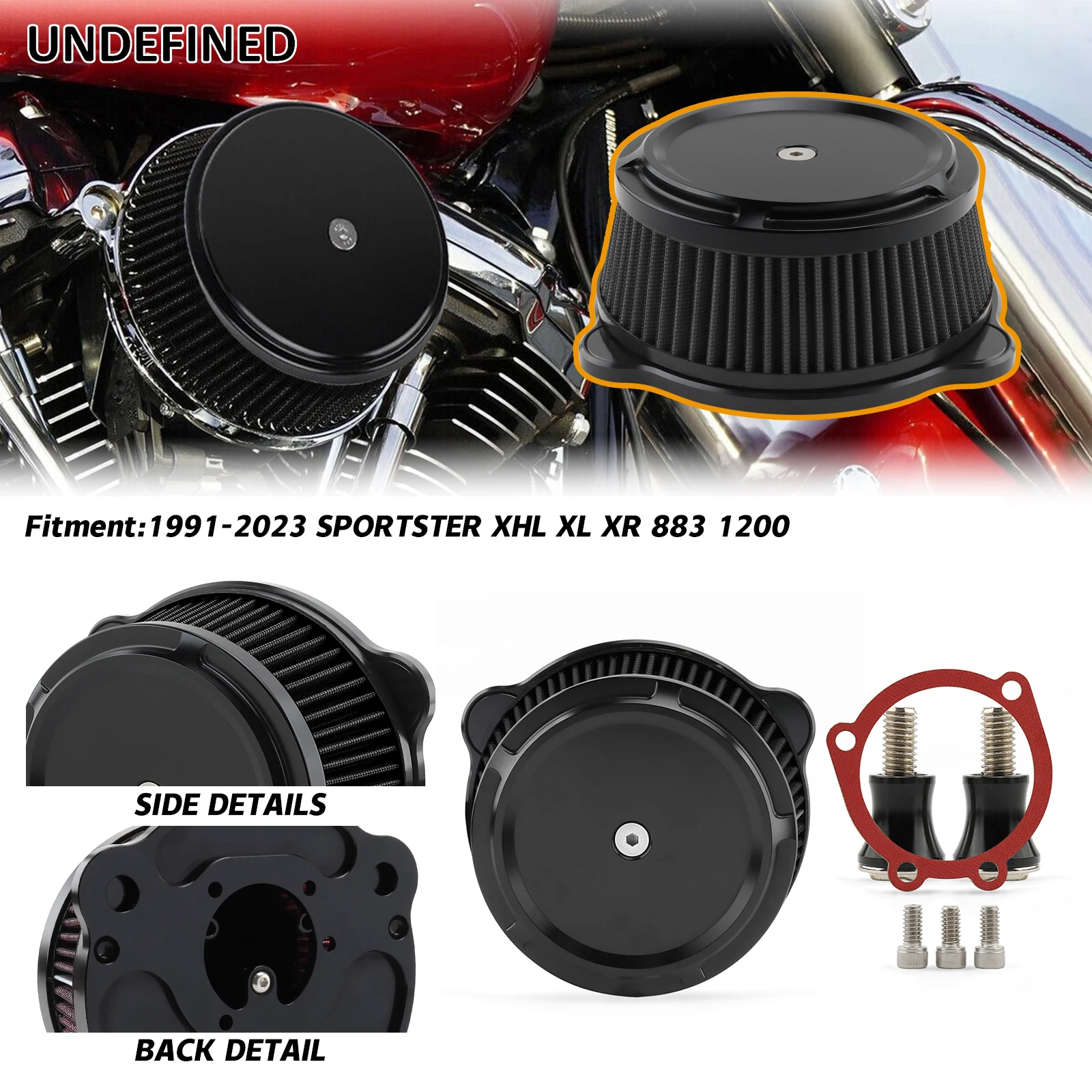 For Harley Sportster Iron XL 883 1200 Forty-Eight Seventy-Two 48 Motorcycle Air Filters Air Cleaner Intake Filter Black Chrome