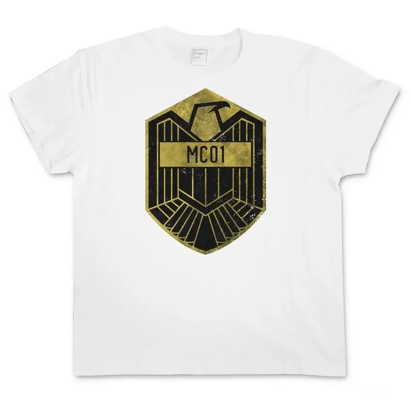 Camiseta com logotipo do Departamento da Justiça II Judge One Comic Mega Dredd MC01 City Eagle