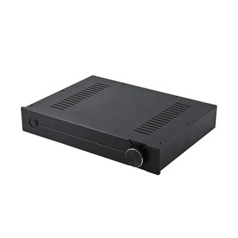 

CJ-187 All-Aluminum DIY Preamp Case Audio Amplifier Chassis DAC Decoder Box Shell W430 H70 D310 Durable Easy Install Black