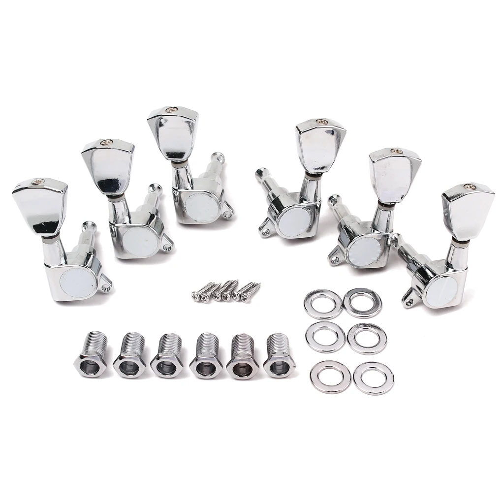 Locked String Guitar Tuners Machine Heads Tuning Pegs Bushings & Screws for Acoustic Electric Folk Guitar DIY