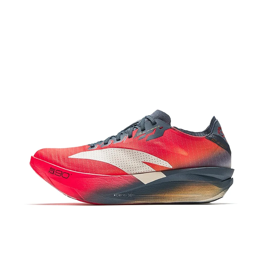 Anta C202 G9 2 Fabric Breathable Low top Nitrogen Technology Running Shoes Women's Red Gray Yellow 122545573-3