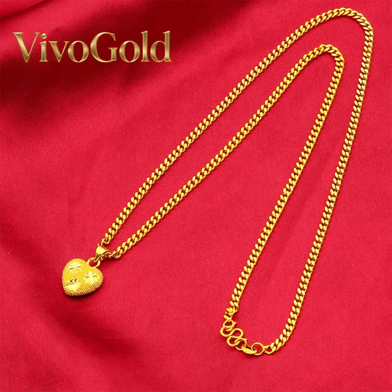 

VivoGold VivoGold Women's Heart Pendant 24K Gold AU999 - Women's exclusive, smooth round heart, warm 24K luster, AU999 guarantee