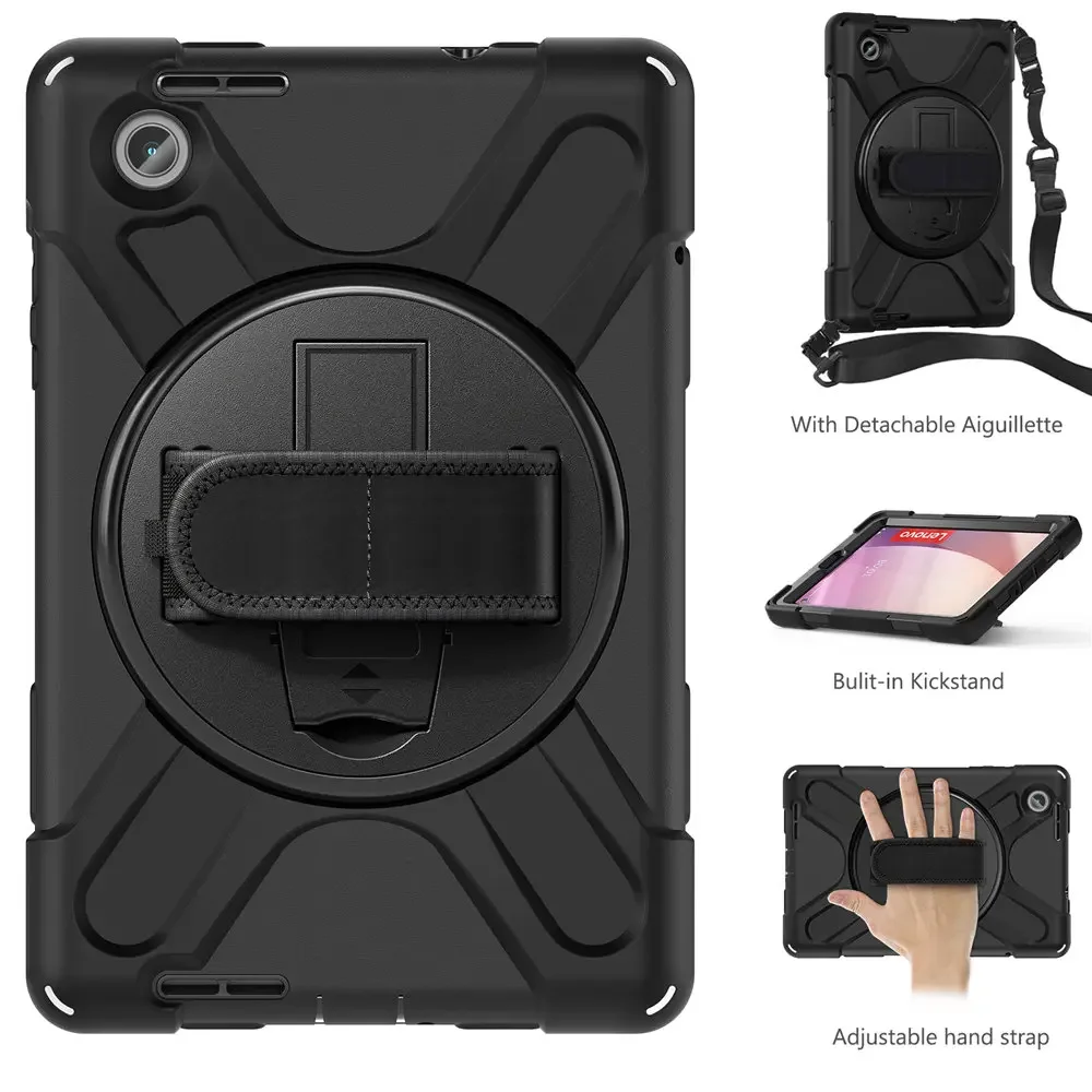 For Lenovo Tab M8 4th 2023 TB-300FU M8 FHD TB-8705F HD TN-8505F TB-8506F Case Shockproof Kids Safe PC Silicon Stand Tablet Cover