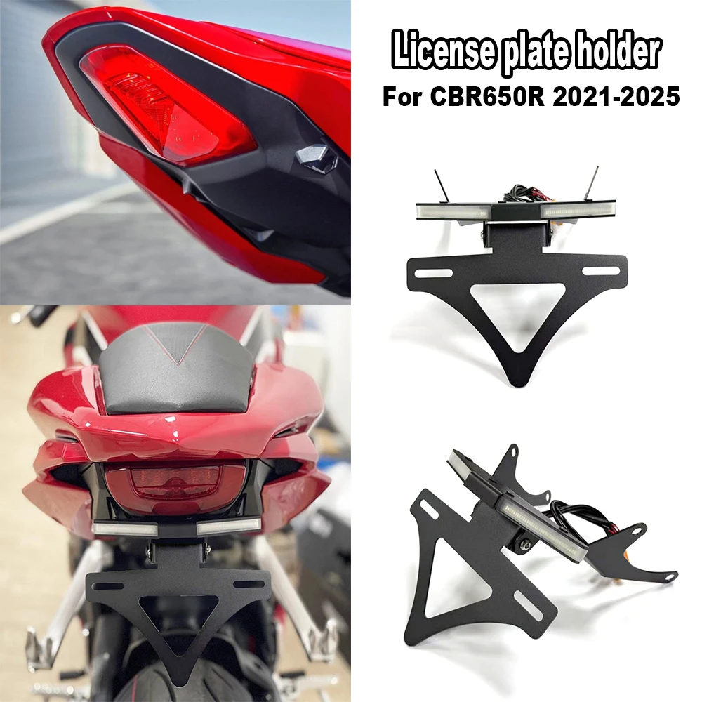 

For Honda CBR650R CB650 R 2021-2025 New Motorcycle Rear Short Tail License Plate Holder Tailstock Bracket Turn signal light