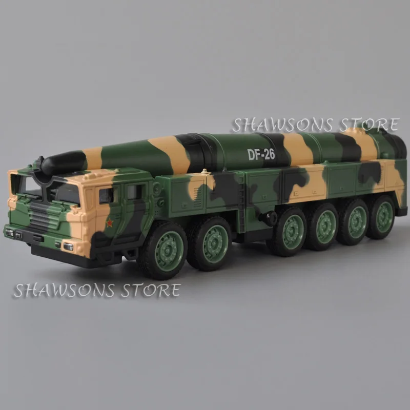 

Diecast Military Vehicle Model Toy DF-26 Ballistic Missile Truck Miniature Replica With Sound & Light