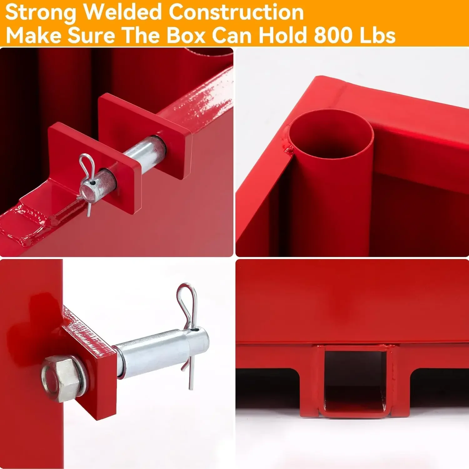 YINTATECH 3 Point Hitch Ballast Box With 2'' Quick Hitch Receiver for 3 Point Cat 1 800LBS