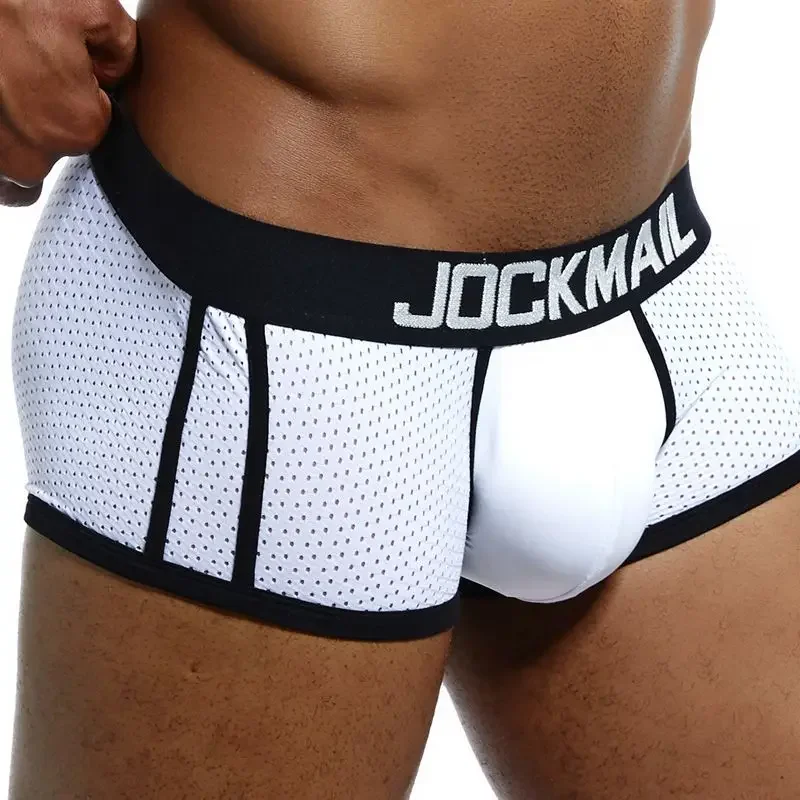 JOCKMAIL Sexy Men Underwear Boxers Mesh Cuecas Boxers Men Boxer Homme Boxershorts Men Male Panties calzoncillos Gay Underwear