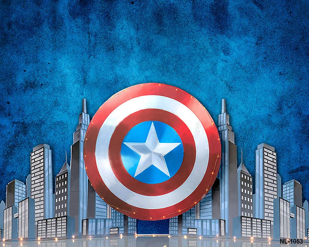 The Avengers Background Superhero Captain America Hulk Spiderman Baby Boy 1st Birthday Party Cake Smash Decoration Backdrop