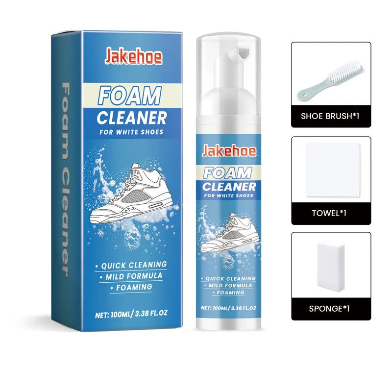 

Jakehoe Shoe Cleaner Kit Foam Type Removes Stubborn Stains Safe For All Shoe Materials Cleans Sneakers Home Use