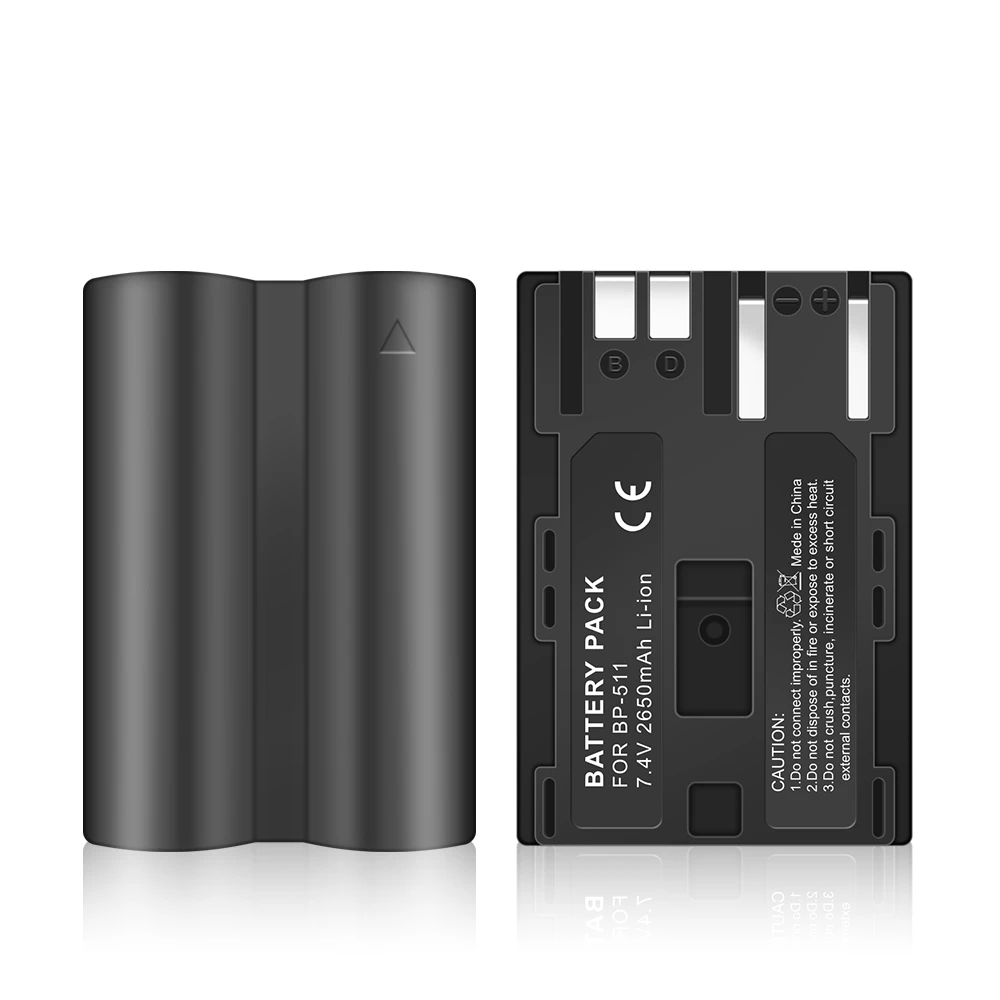 PALO 2650mAh BP-511 BP 511 BP511 BP511A Battery + LCD USB Dual Charger for Canon EOS 40D 300D 5D 20D 30D 50D 10D D60 G6 Camera