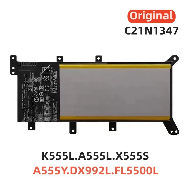 

100% оригинал, 7,5 В, 5070 мАч для ASUS C21N1347 K555L A555L X555S/Y/LD/MA A555Y/B/Q DX992L FL5500L VM590, аккумулятор для ноутбука